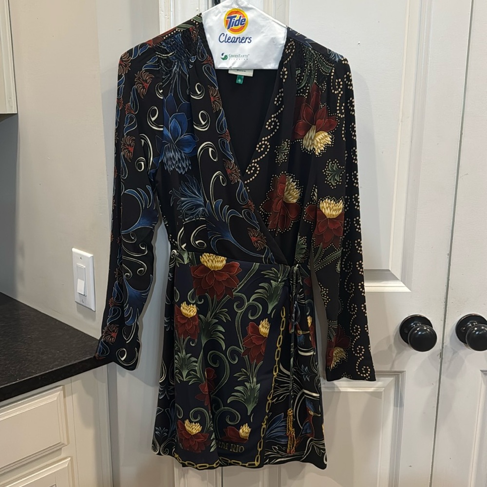 Farm Rio x Anthropologie Wrap Mini Dress, XS, EUC